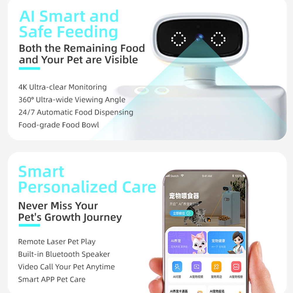 4K HD Smart AI Pet Camera Feed - огляд і ціна Pet Feeders