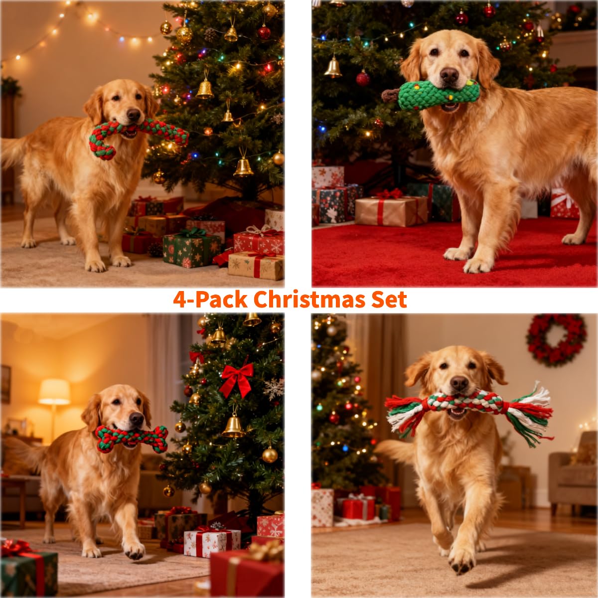 Christmas Cotton Rope Dog Chew - огляд і ціна Teeth Cleaning Dog Chew Bone